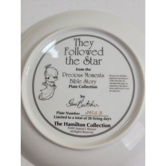 Precious Moments They Followed the Star by Sam Butcher Collectible Plate 7.5" - Picture 4 of 4